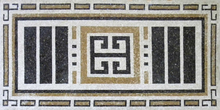 Rectangular Marble Floor Mosaic