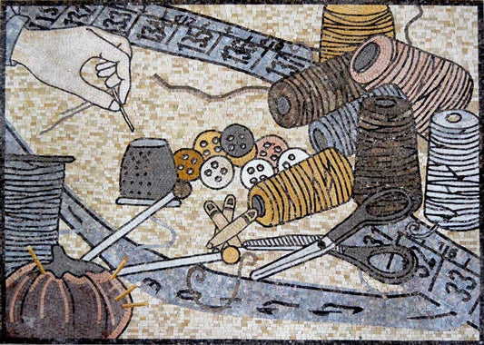 Sewing Accessories Mosaic Art