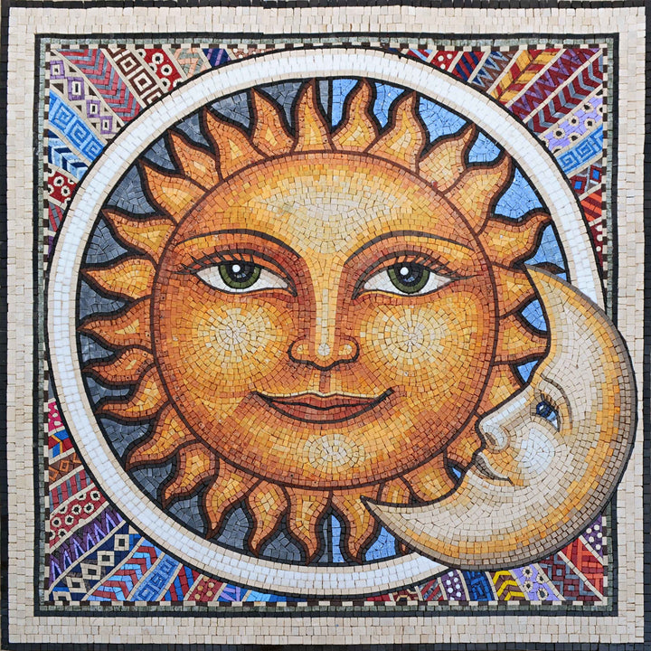 Mosaic Wall Art - Mexican Sun and Moon
