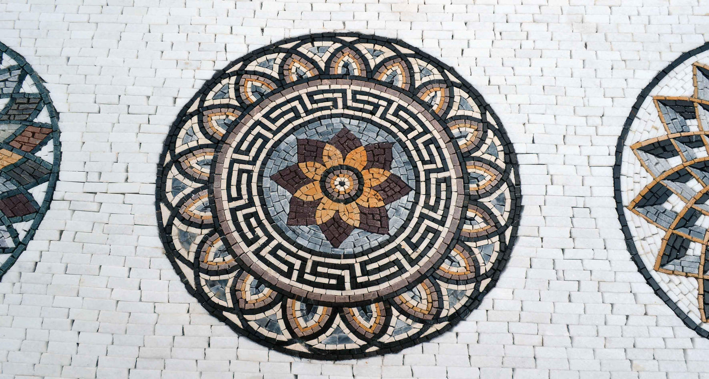 Cinque Geometric Mosaic Medallions