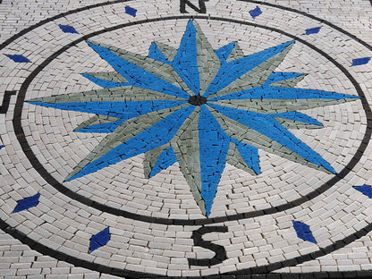 Blue Basila - Compass Mosaic Medallion