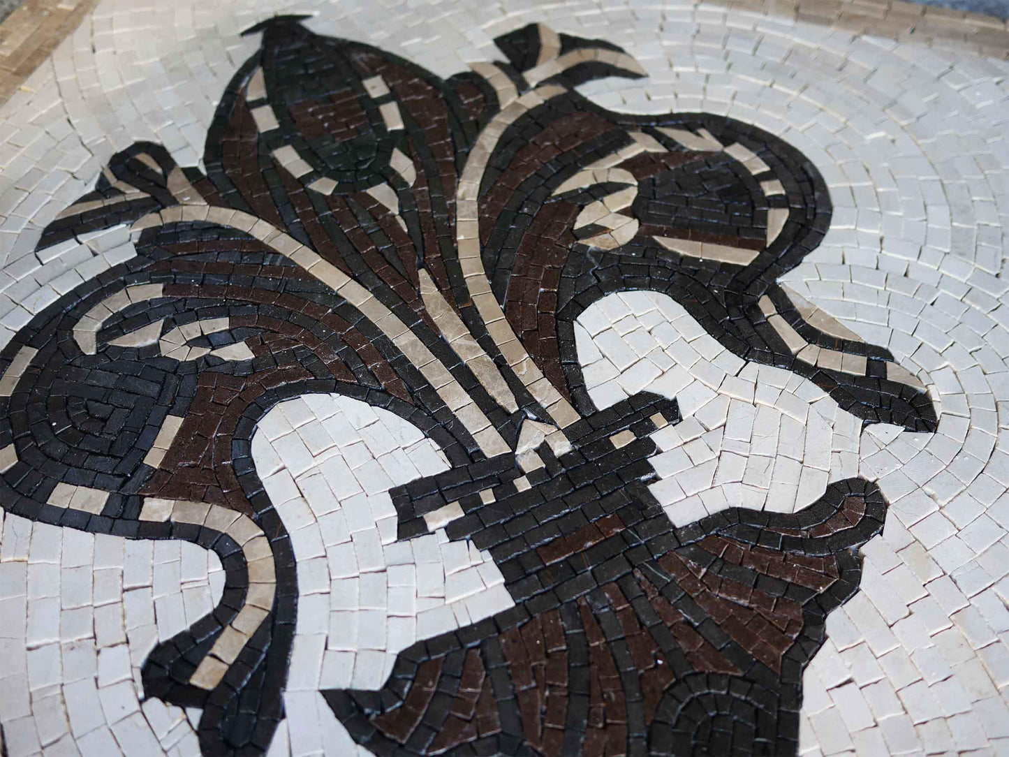 Earth Tones Fleur De Lys Mosaic Art