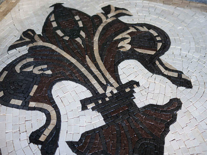 Earth Tones Fleur De Lys Mosaic Art