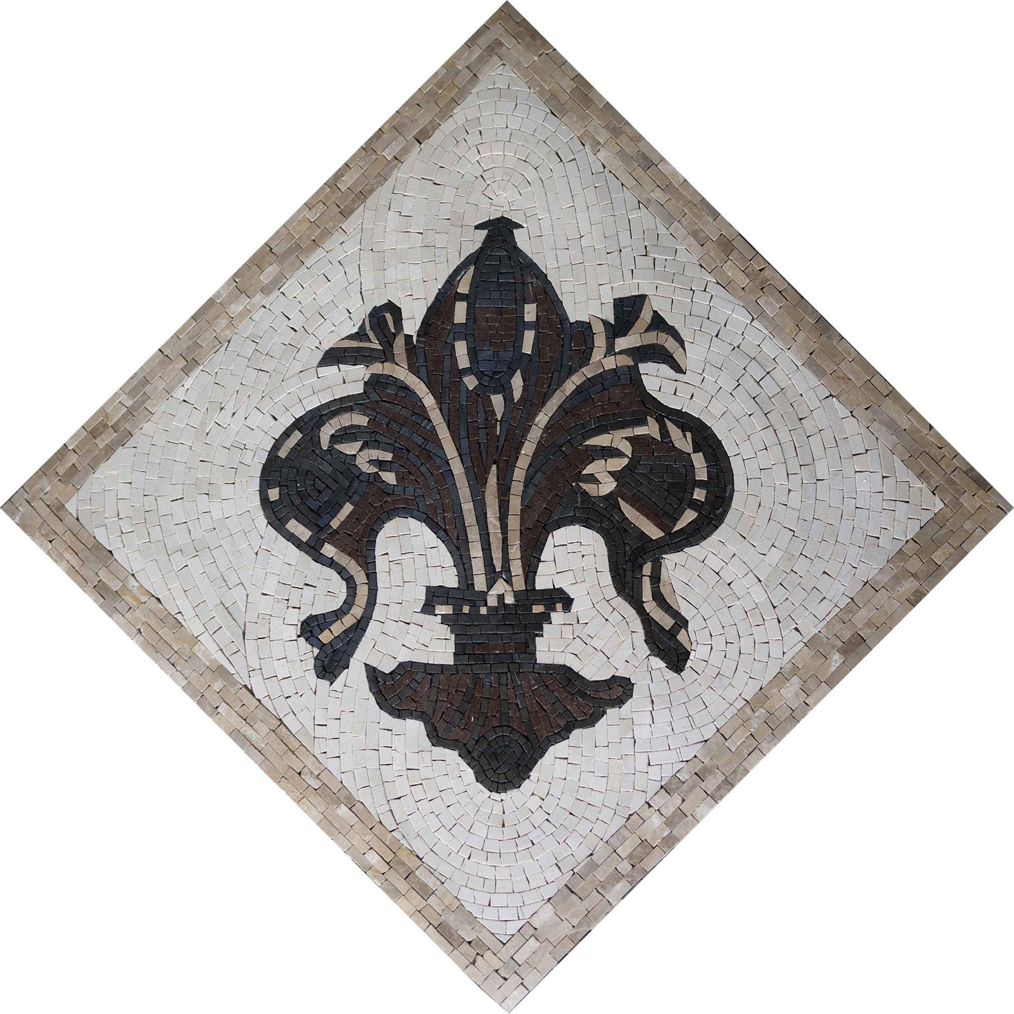 Earth Tones Fleur De Lys Mosaic Art