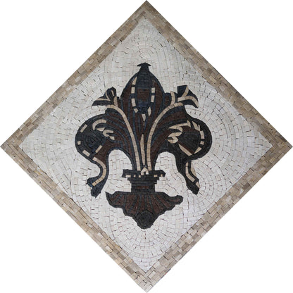 Earth Tones Fleur De Lys Mosaic Art