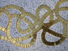 Golden Path On White Marble Mosaic Wall Art