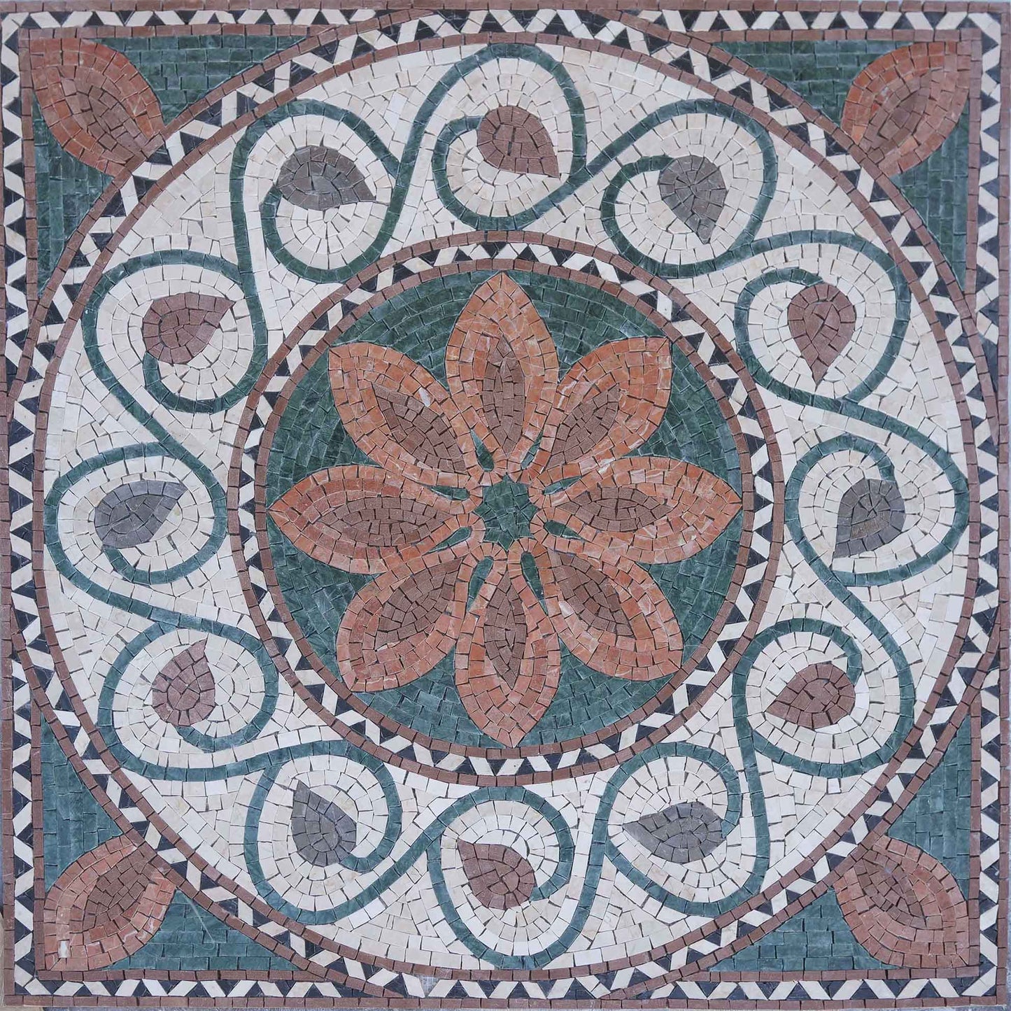 Geometric Mosaic - Medallion Floral Center