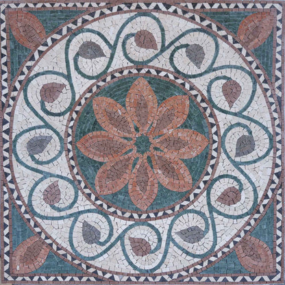 Geometric Mosaic - Medallion Floral Center