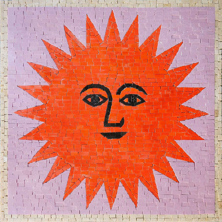 Celestial Mosaic - Smiling Red Sun