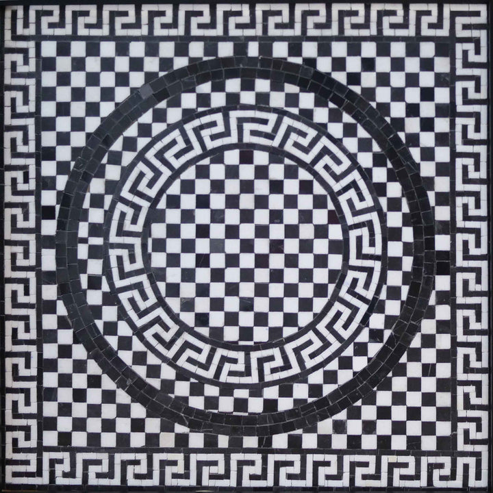 Mosaic Artwork - Black & White Illusion