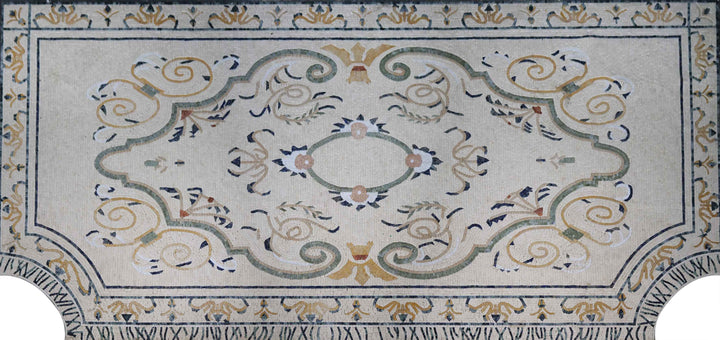 Geometric Mosaic - Neutral Floral Carpet