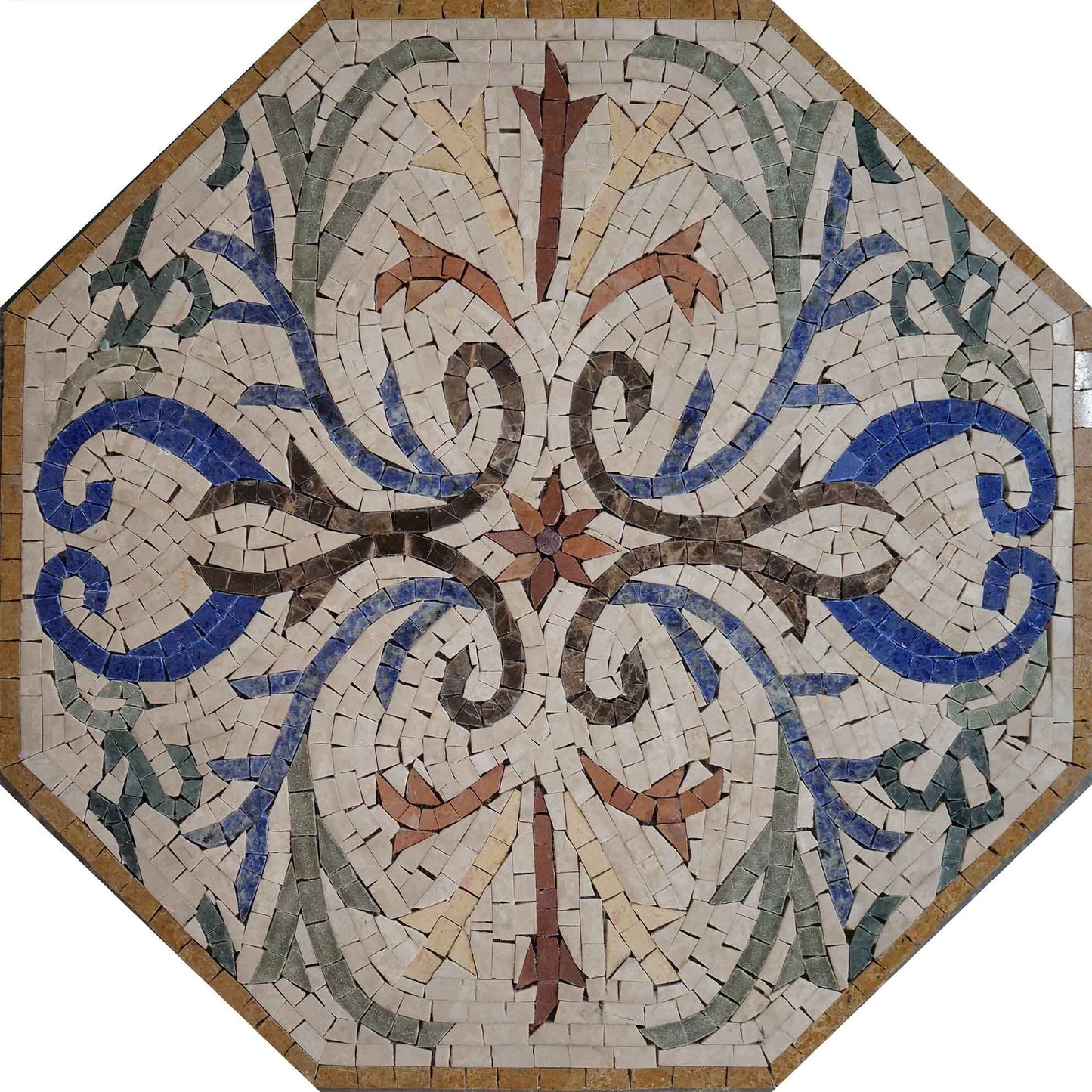 Geometric Mosaic Art - Neutral Octagon Design