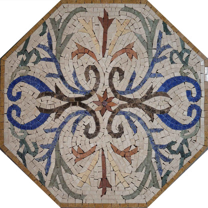 Geometric Mosaic Art - Neutral Octagon Design