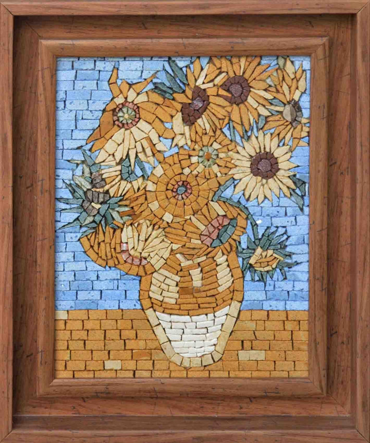 Vincent Van Gogh Sunflowers" Framed- Mosaic Reproduction"