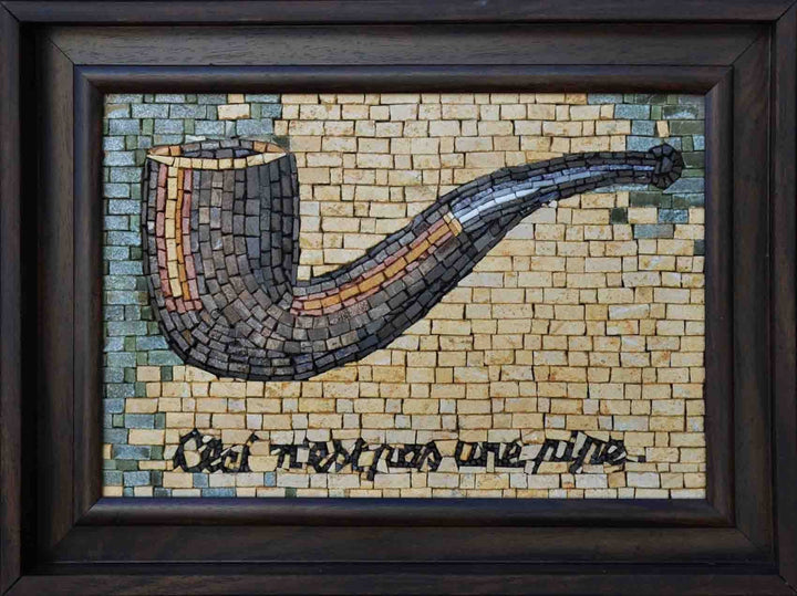 Rene Magritte Ceci n'est pas une pipe" - Mosaic Framed Reproduction"