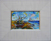 Fishing Boats On The Beach Mosaic Art Reproduction