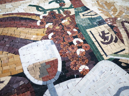 Food Mosaic Art - Bread & Wine
