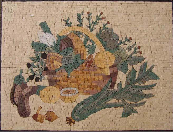 Kitchen backsplash - Vintage fruit basket Mosaic
