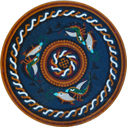 Mosaic Medallion - Marine Wheel 