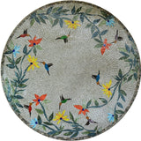 Mosaic Art Medallion - Birds and Trees