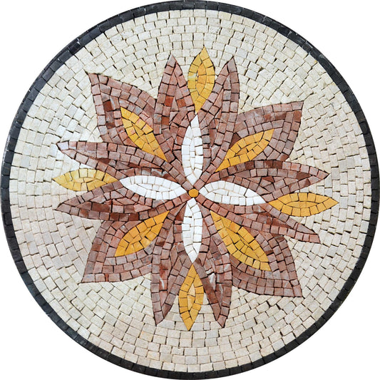 Tricolor Flower in Medallion Mosaic