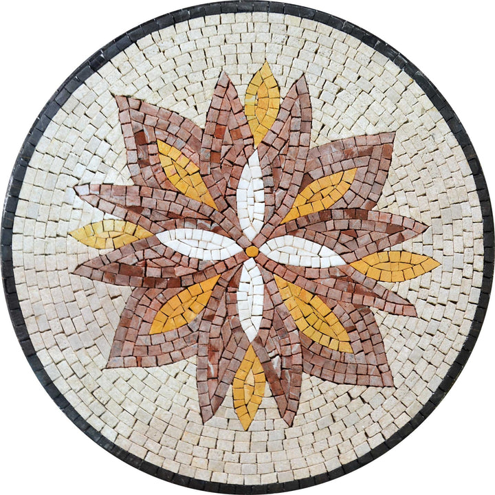 Tricolor Flower in Medallion Mosaic