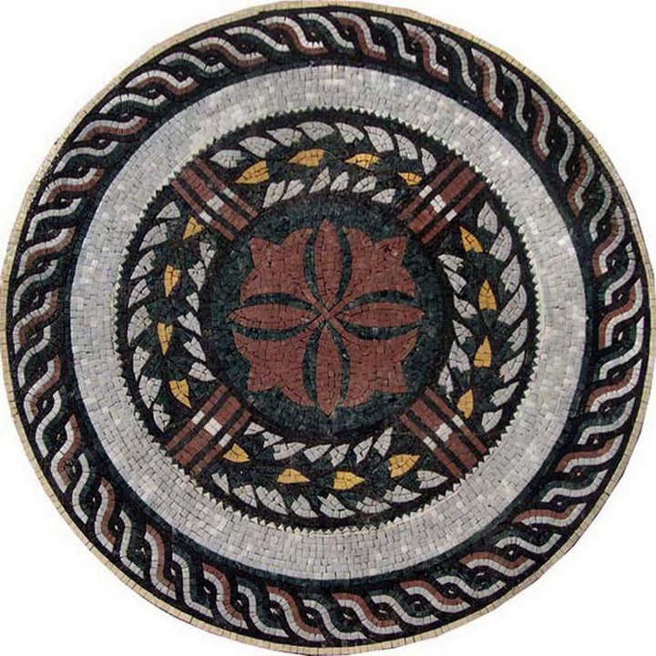 Roman Mosaic Art Medallion - Calla