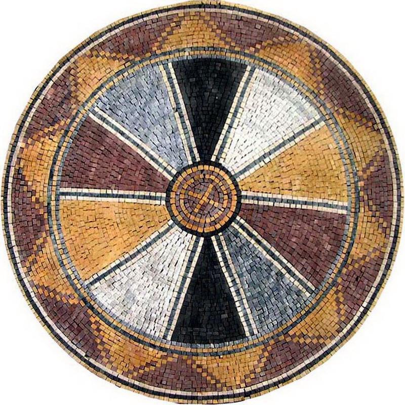 Roman Mosaic Art Medallion - Ruota