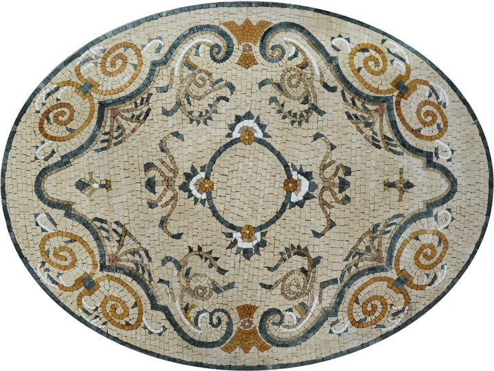 Persian Oval Floor Mosaic - Jahan