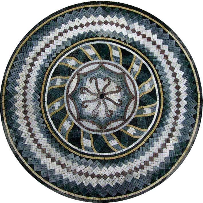 Stone Mosaic Art Medallion - Octo