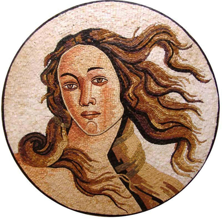 The Face of Venus Goddess Of Love and Beauty Medallion Mosaic