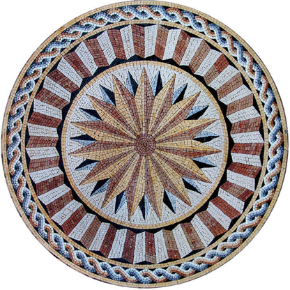 Round Starburst Marble Mosaic - Nova II