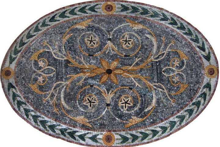 Oval Floral Mosaic - Lindy