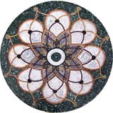 Handcut Marble Flower Mosaic - Larkspur