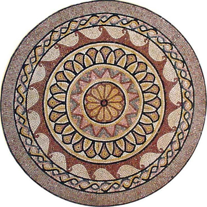 Roman Flower Mosaic Medallion - Warda