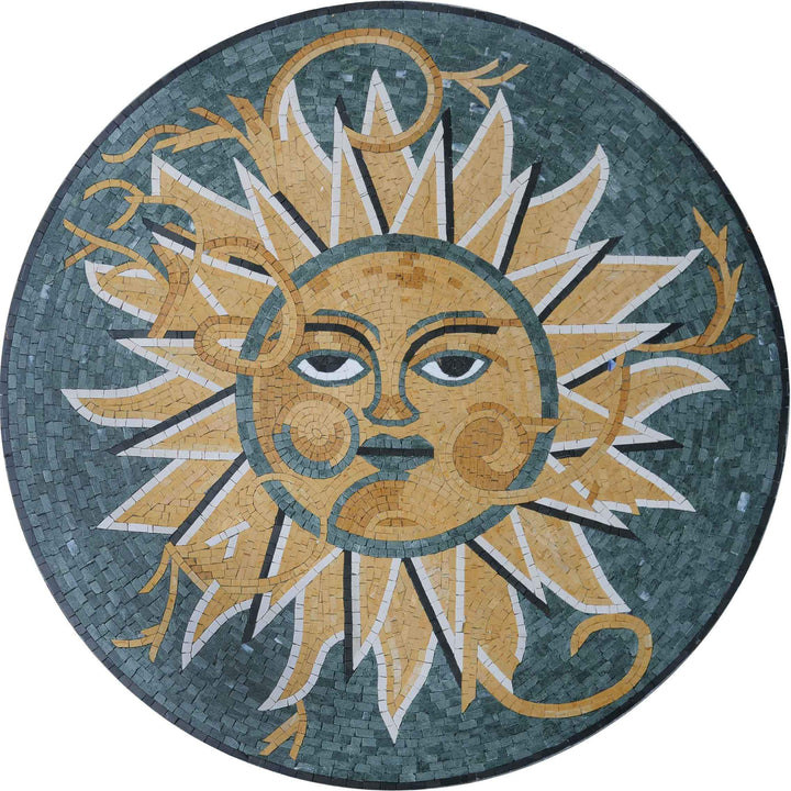 Celestial Marble Mosaic Medallion - Una Soleil