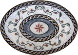 Oval Mosaic Art with pink flower in the middle