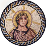 Greek Figure Mosaic Medallion 