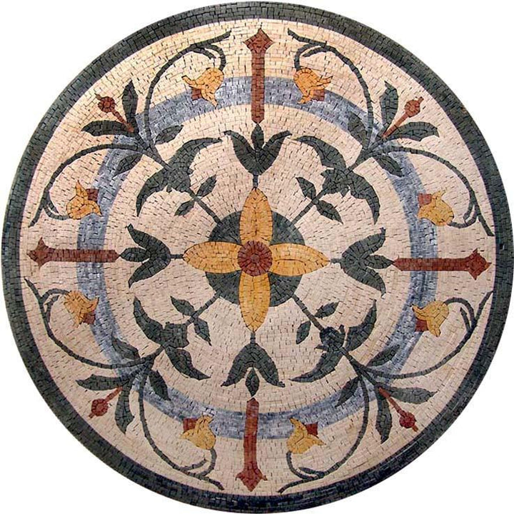 Round Flower Mosaic - Marcia