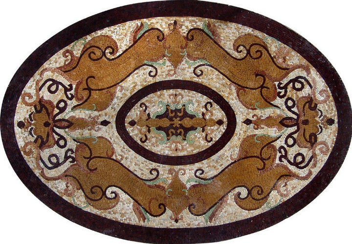 Oval Floor Mosaic - Sadira