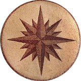 Round Nautical Mosaic - Compass Rose