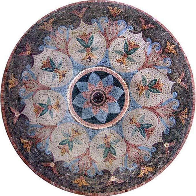 Medallion Flower Mosaic Art