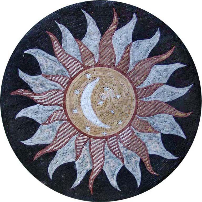 Moon Medallion Mosaic Art - Najm