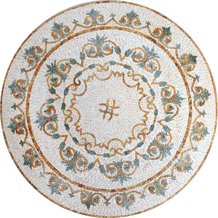 Floral Mosaic Medallion - Hydrangea