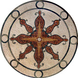 Sun Compass Mosaic Art Medallion - Sura