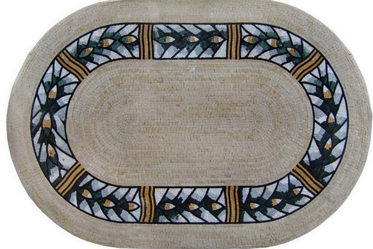 Artistic Oval Floor Mosaic - Tina