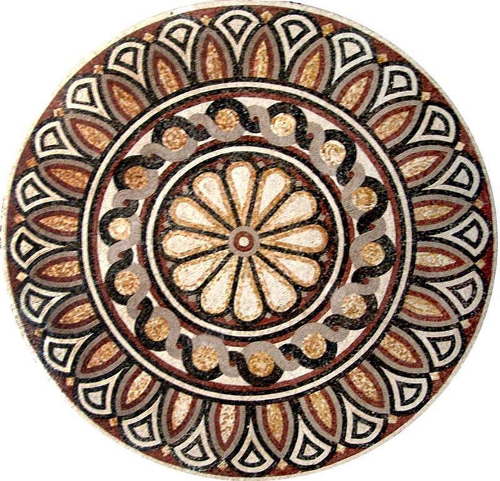 Roman Mosaic Art Medallion - Felix