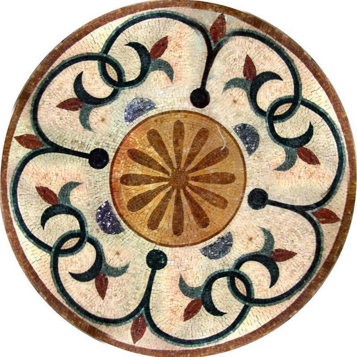 Flower Mosaic Art Medallion - Chanua