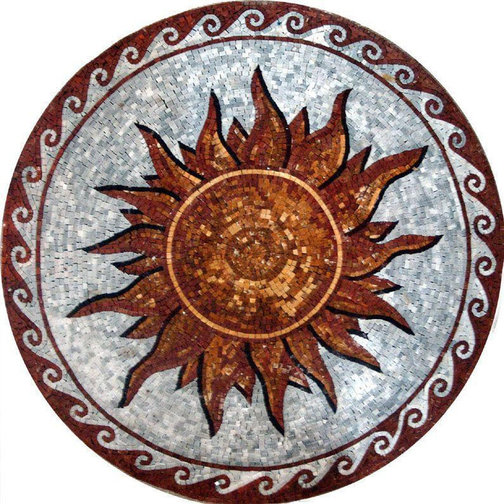 Sun and Waves Medallion - Scilla Mosaic