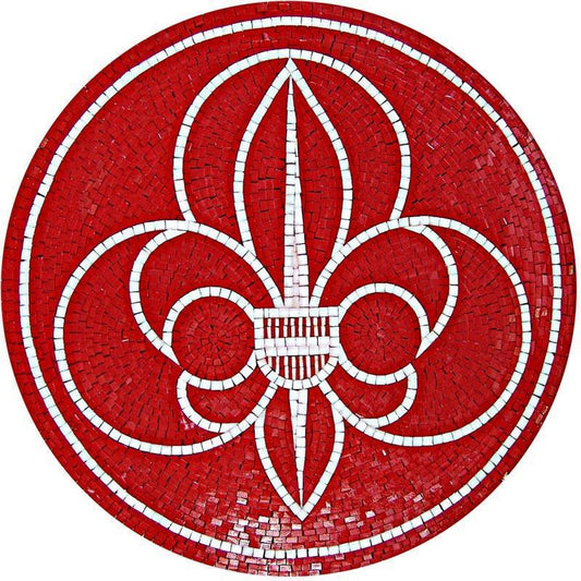 Fleur de Lys Medallion Marble Mosaic